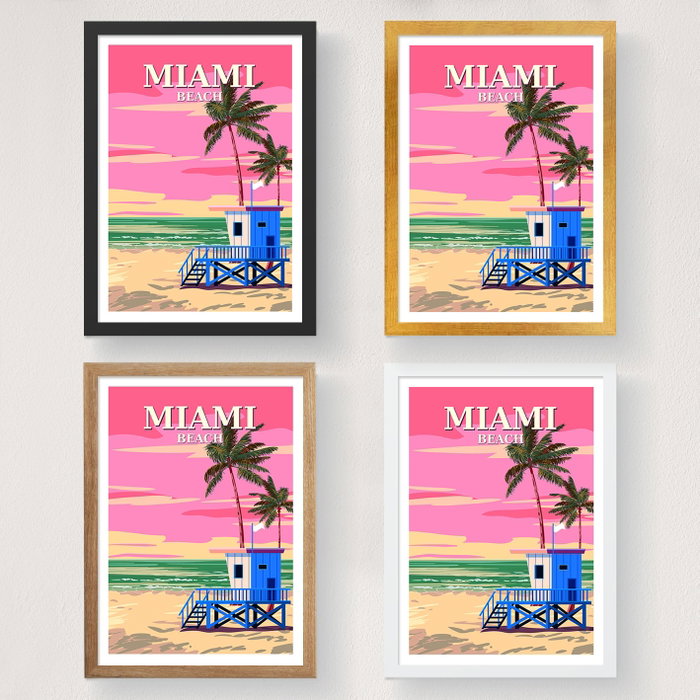 Wallity Miami - 2016 Póster A4 (21 x 29.7 cm - A4) 100% Satinado Mate